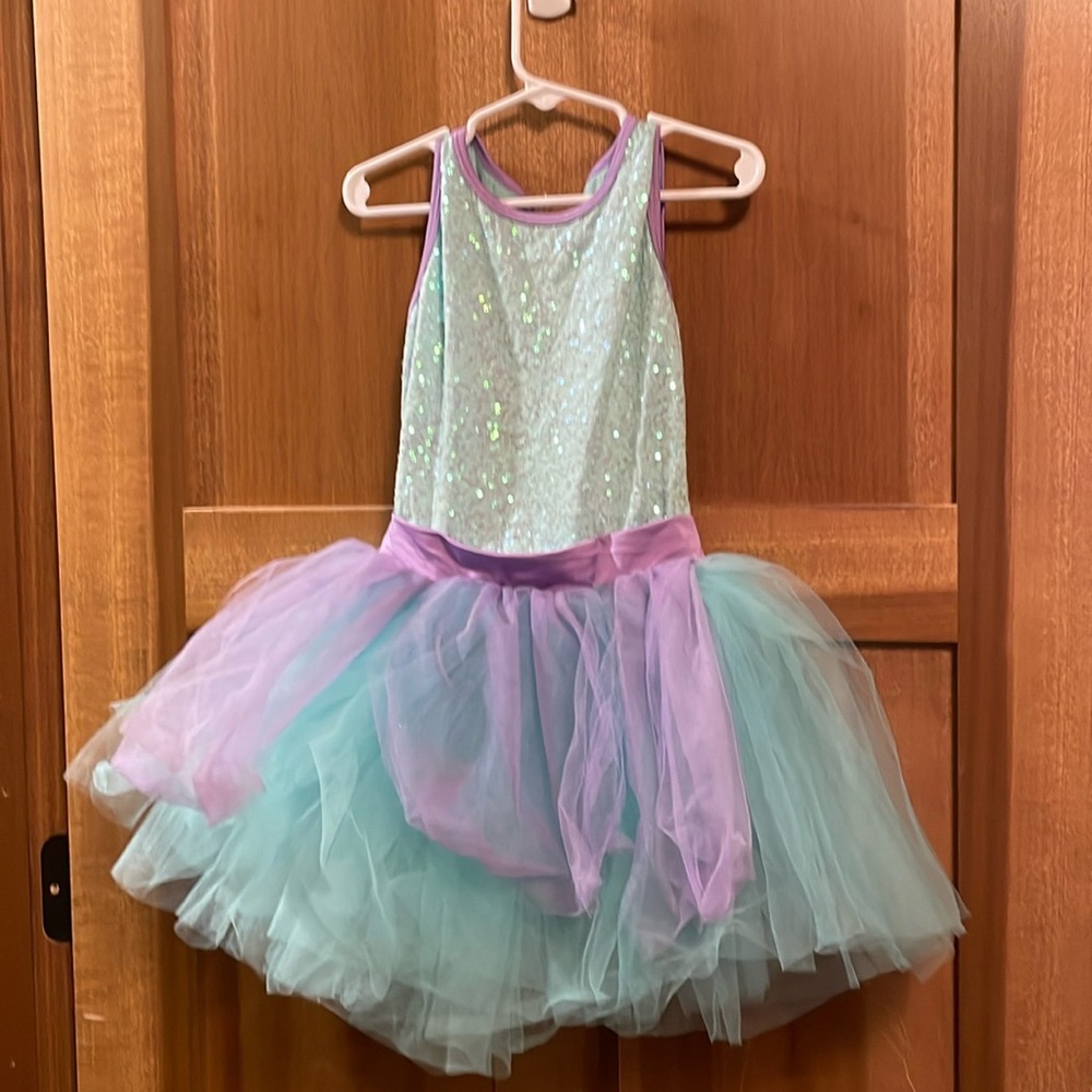 Mystical Dance costume from Just For Kix. Teal and Purple Size 8.
